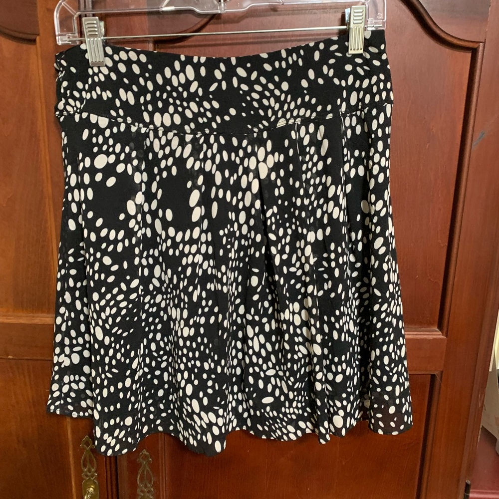Relativity PM black with white polka dotted mini skirt